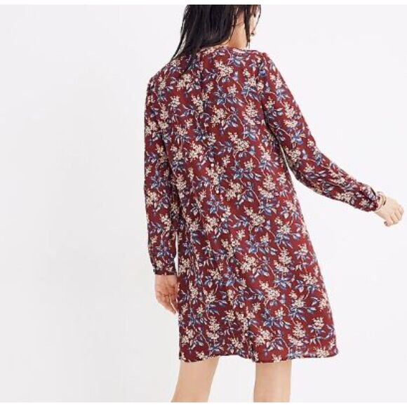 Madewell Button-Back Dress in Antique Flora Size Small Midi Lined - Picture 1 of 10
